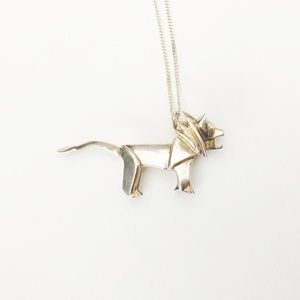 Claire Naa Origami Jewellery Lion Necklace Sterling Silver French Designer Paris